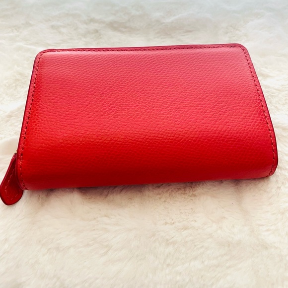 Coach Orange Leather medium Corner Zip Wallet - Picture 5 of 5